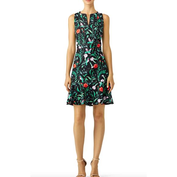 Kate Spade Jardin Tile Jacquard Dress Floral Fit & Flare Sleeveless Size 8 - Picture 1 of 8